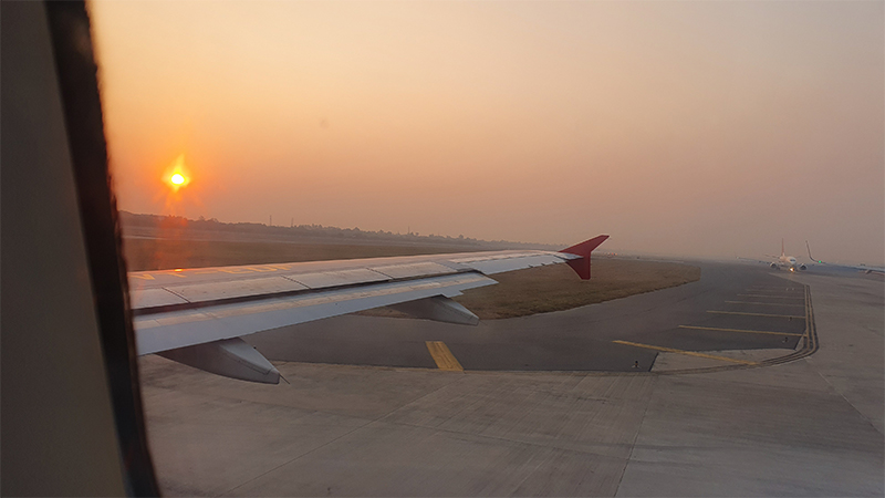 Dunstglocke am Flughafen Delhi