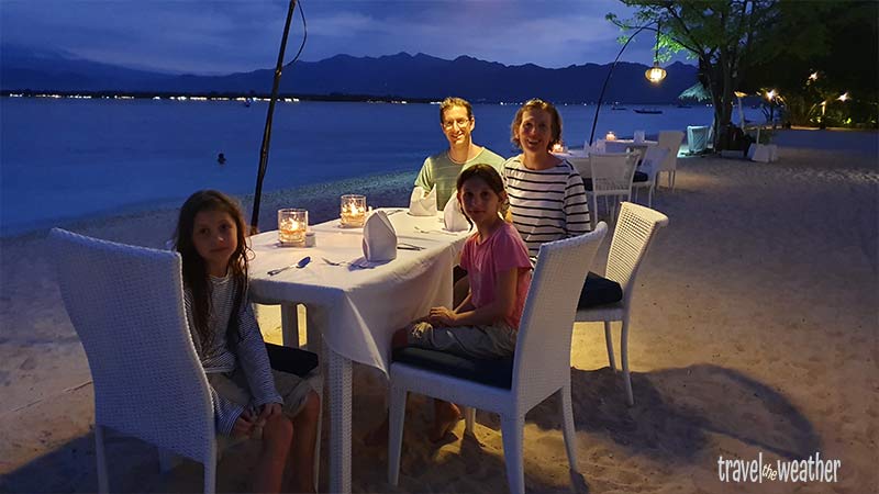 Abendessen am Strand