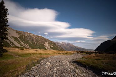 Beeindruckende Föhnwolken vom White Horse Hill Camp aus gesehen.