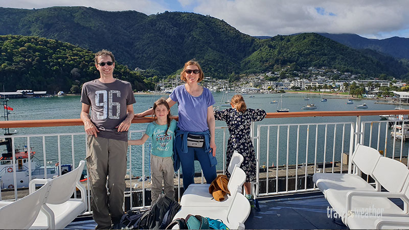 Auf dem Oberdeck der Fähre kurz vor der Abfahrt in Picton.